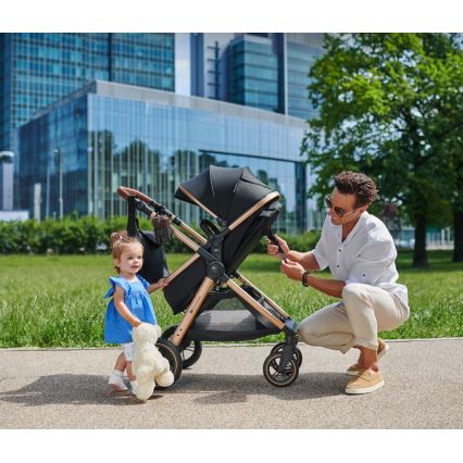 KINDERKRAFT - Cochecito combinado 3en1 ESME Pure negro + silla de coche MINK PRO