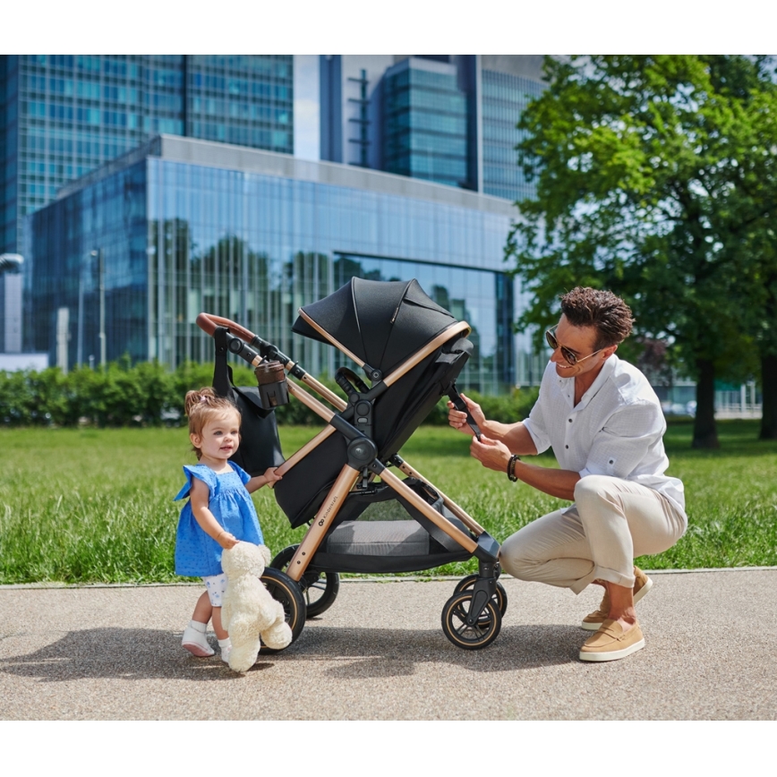 KINDERKRAFT - Cochecito combinado 3en1 ESME Pure negro + silla de coche MINK PRO