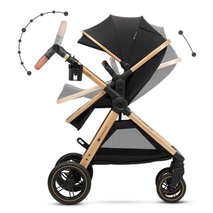 KINDERKRAFT - Cochecito combinado 3en1 ESME Pure negro + silla de coche MINK PRO