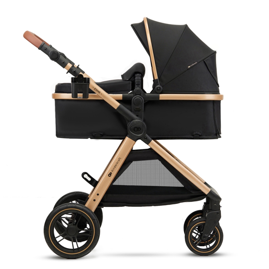 KINDERKRAFT - Cochecito combinado 3en1 ESME Pure negro + silla de coche MINK PRO