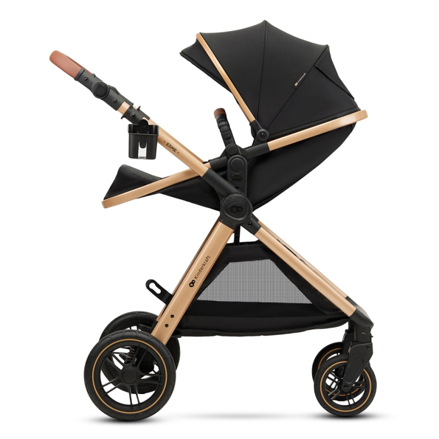 KINDERKRAFT - Cochecito combinado 3en1 ESME Pure negro + silla de coche MINK PRO