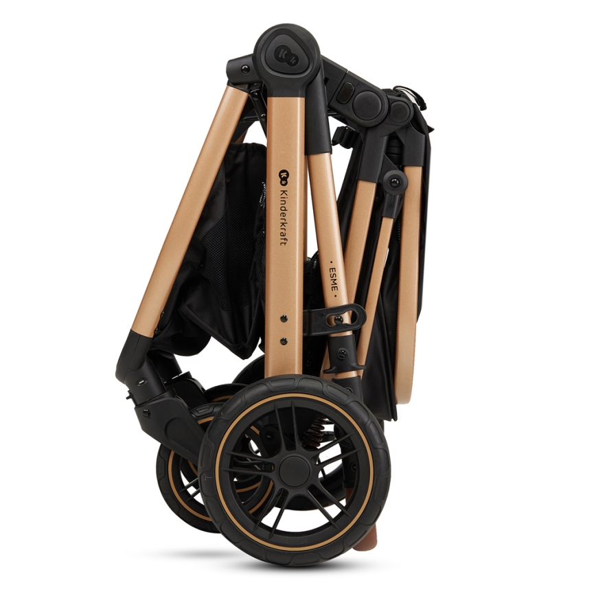 KINDERKRAFT - Cochecito combinado 3en1 ESME Pure negro + silla de coche MINK PRO