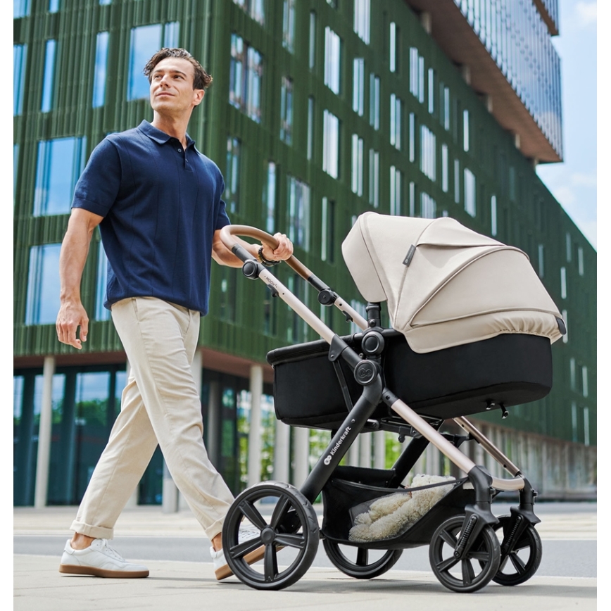 KINDERKRAFT - Cochecito combinado 3en1 MOOV 2 AIR Moonlight gris + silla de coche MINK PRO