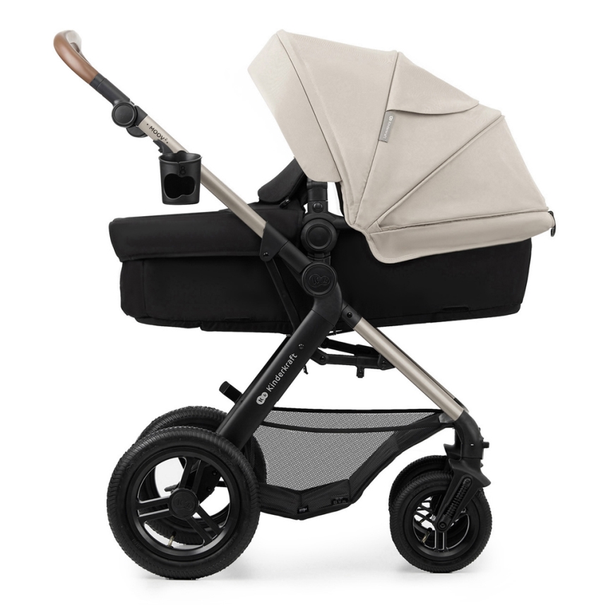 KINDERKRAFT - Cochecito combinado 3en1 MOOV 2 AIR Moonlight gris + silla de coche MINK PRO