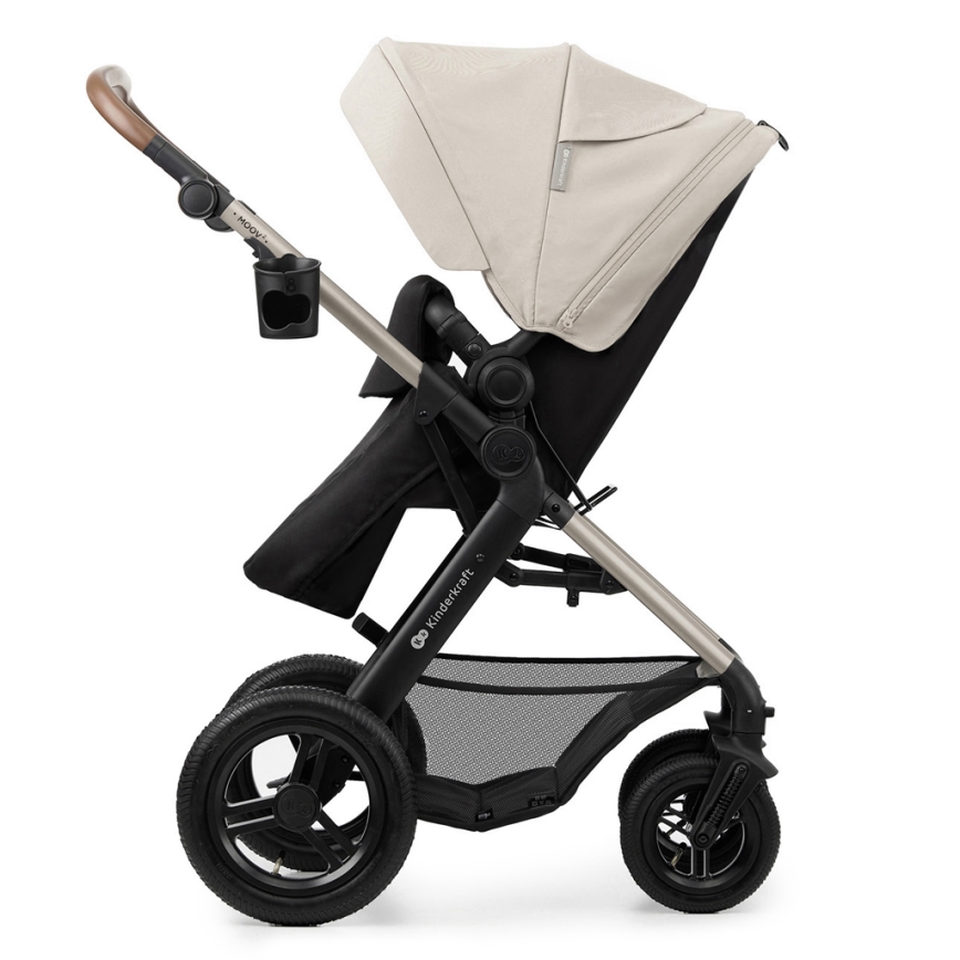 KINDERKRAFT - Cochecito combinado 3en1 MOOV 2 AIR Moonlight gris + silla de coche MINK PRO