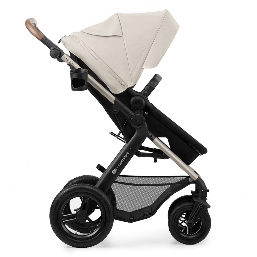 KINDERKRAFT - Cochecito combinado 3en1 MOOV 2 AIR Moonlight gris + silla de coche MINK PRO