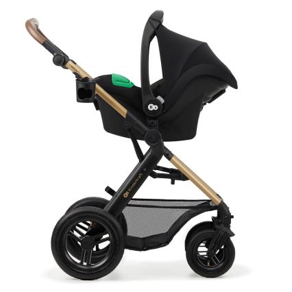 KINDERKRAFT - Cochecito combinado 3en1 MOOV 2 AIR Pure negro + silla de coche MINK PRO