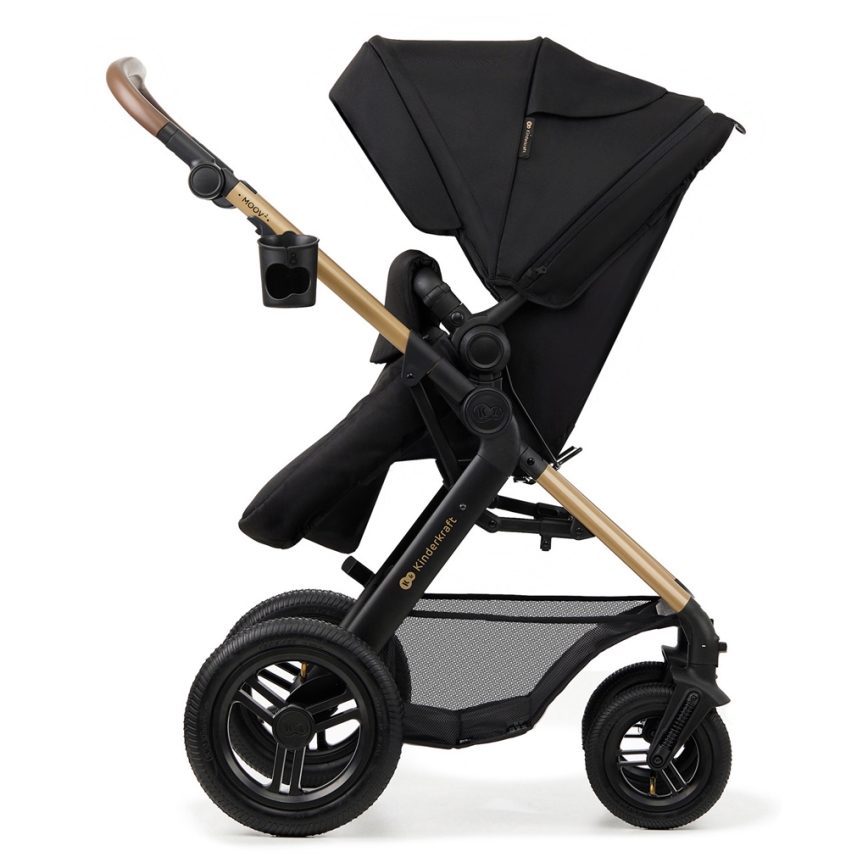 KINDERKRAFT - Cochecito combinado 3en1 MOOV 2 AIR Pure negro + silla de coche MINK PRO