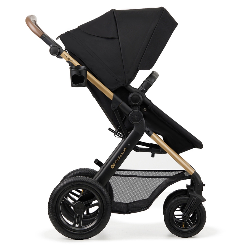 KINDERKRAFT - Cochecito combinado 3en1 MOOV 2 AIR Pure negro + silla de coche MINK PRO