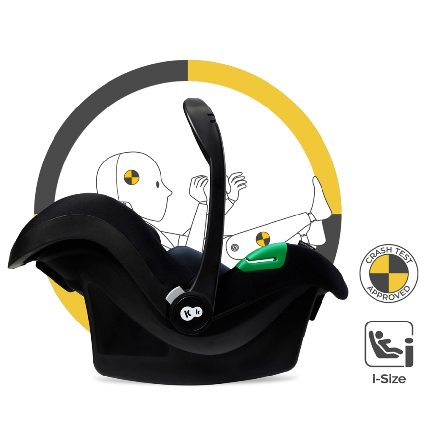 KINDERKRAFT - Cochecito combinado 3en1 MOOV 2 AIR Pure negro + silla de coche MINK PRO