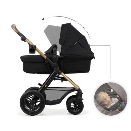 KINDERKRAFT - Cochecito combinado 3en1 MOOV 2 AIR Pure negro + silla de coche MINK PRO