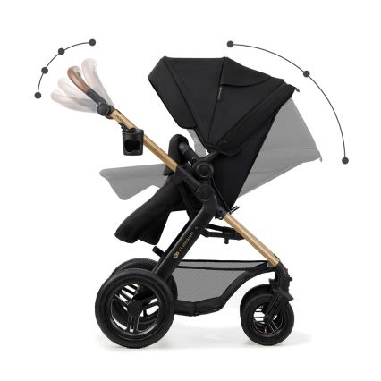 KINDERKRAFT - Cochecito combinado 3en1 MOOV 2 AIR Pure negro + silla de coche MINK PRO