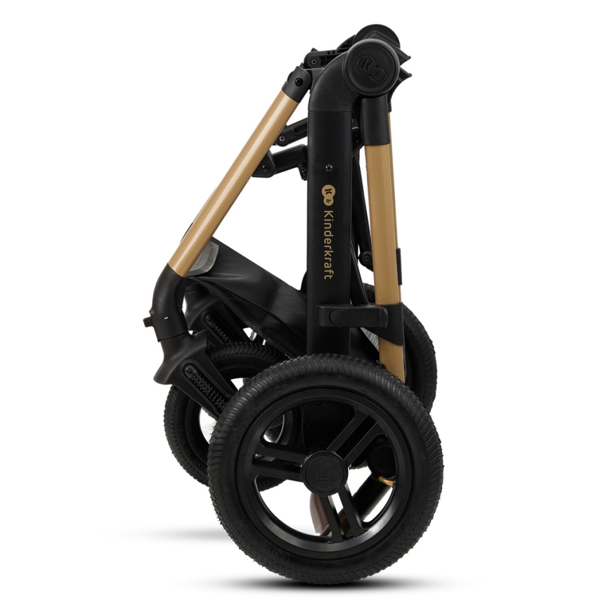 KINDERKRAFT - Cochecito combinado 3en1 MOOV 2 AIR Pure negro + silla de coche MINK PRO