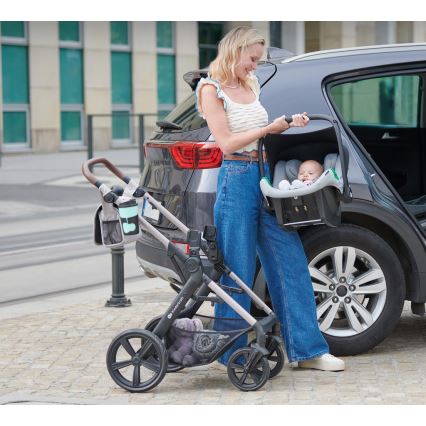 KINDERKRAFT - Cochecito combinado 3en1 MOOV 2 AIR Sand beige + silla de coche MINK PRO