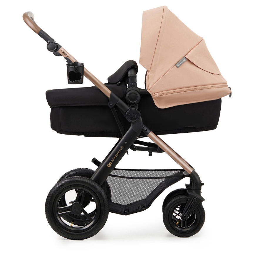 KINDERKRAFT - Cochecito combinado 3en1 MOOV 2 AIR Sand beige + silla de coche MINK PRO