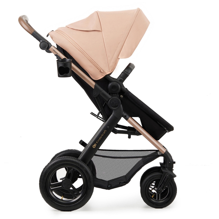 KINDERKRAFT - Cochecito combinado 3en1 MOOV 2 AIR Sand beige + silla de coche MINK PRO