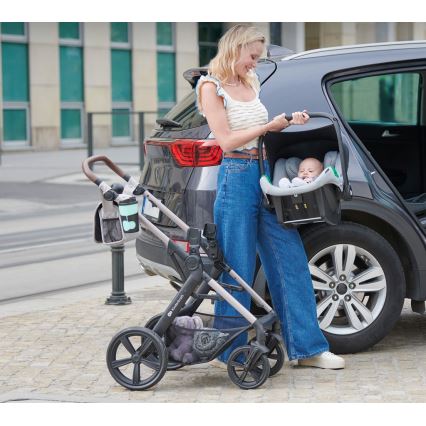 KINDERKRAFT - Cochecito combinado 3en1 MOOV 2 Moonlight gris + silla de coche MINK PRO