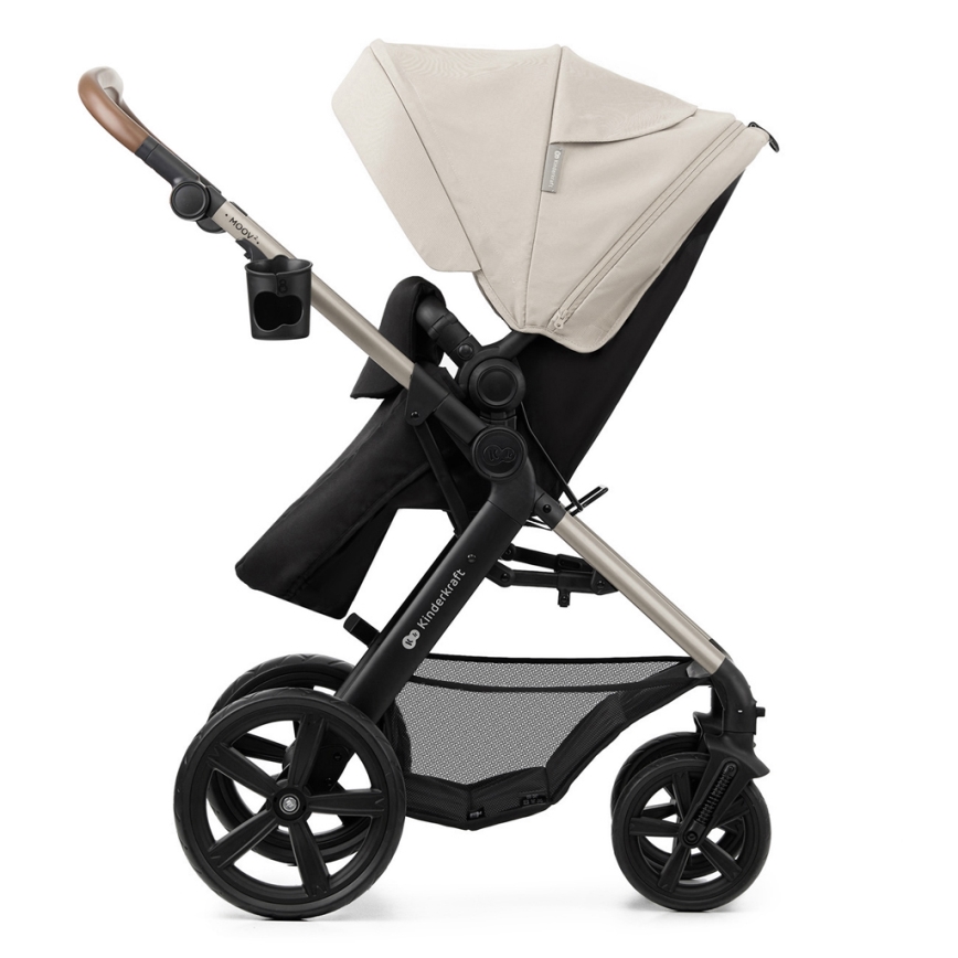 KINDERKRAFT - Cochecito combinado 3en1 MOOV 2 Moonlight gris + silla de coche MINK PRO