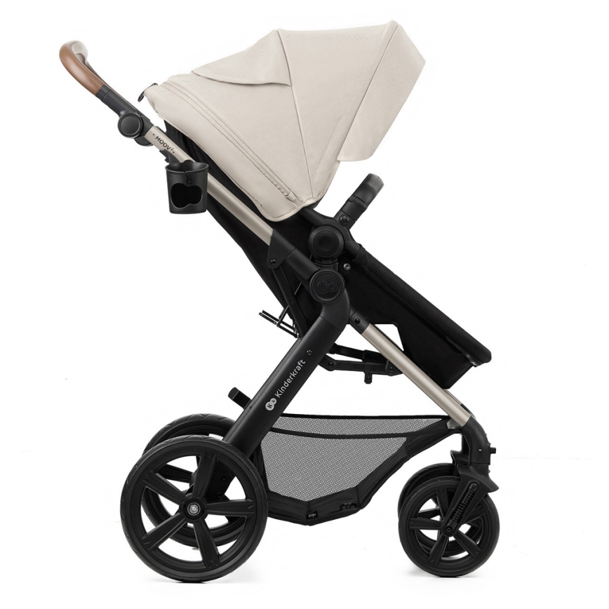KINDERKRAFT - Cochecito combinado 3en1 MOOV 2 Moonlight gris + silla de coche MINK PRO