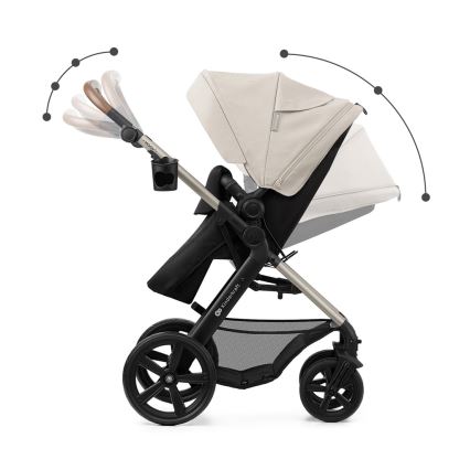 KINDERKRAFT - Cochecito combinado 3en1 MOOV 2 Moonlight gris + silla de coche MINK PRO
