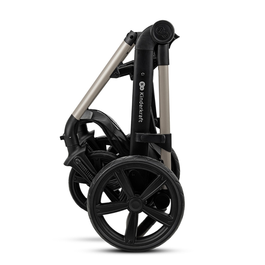 KINDERKRAFT - Cochecito combinado 3en1 MOOV 2 Moonlight gris + silla de coche MINK PRO