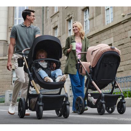 KINDERKRAFT - Cochecito combinado 3en1 MOOV 2 Pure negro + silla de coche MINK PRO