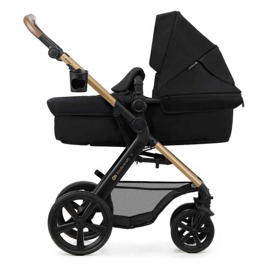 KINDERKRAFT - Cochecito combinado 3en1 MOOV 2 Pure negro + silla de coche MINK PRO