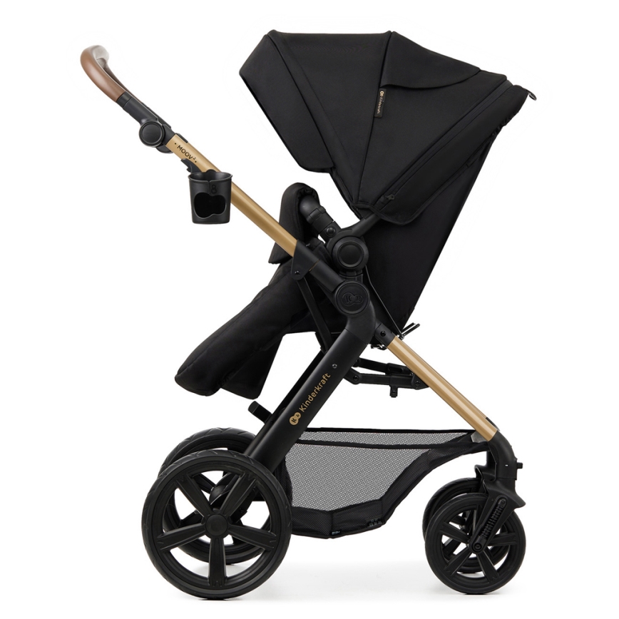 KINDERKRAFT - Cochecito combinado 3en1 MOOV 2 Pure negro + silla de coche MINK PRO