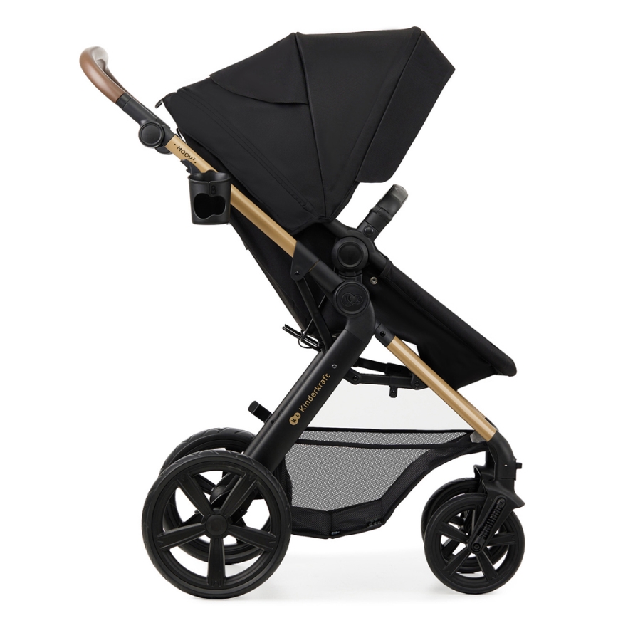 KINDERKRAFT - Cochecito combinado 3en1 MOOV 2 Pure negro + silla de coche MINK PRO
