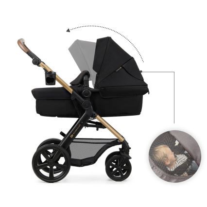 KINDERKRAFT - Cochecito combinado 3en1 MOOV 2 Pure negro + silla de coche MINK PRO