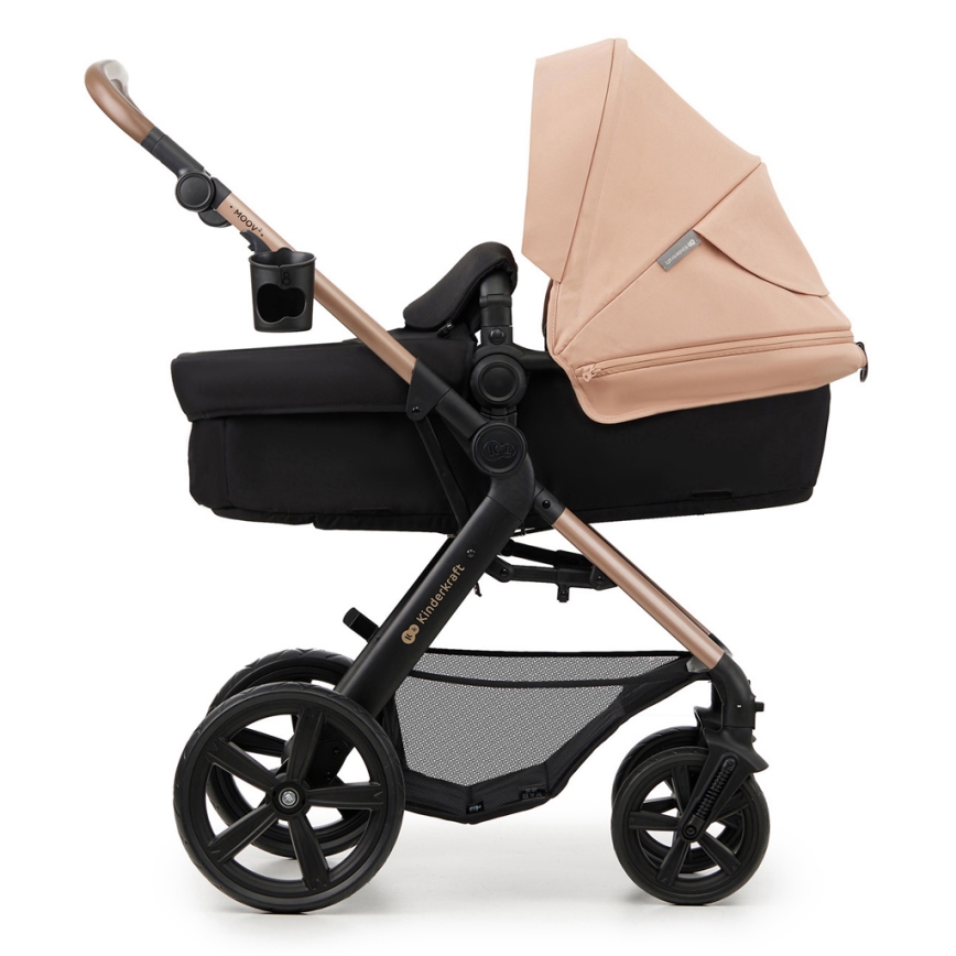 KINDERKRAFT - Cochecito combinado 3en1 MOOV 2 Sand beige + silla de coche MINK PRO