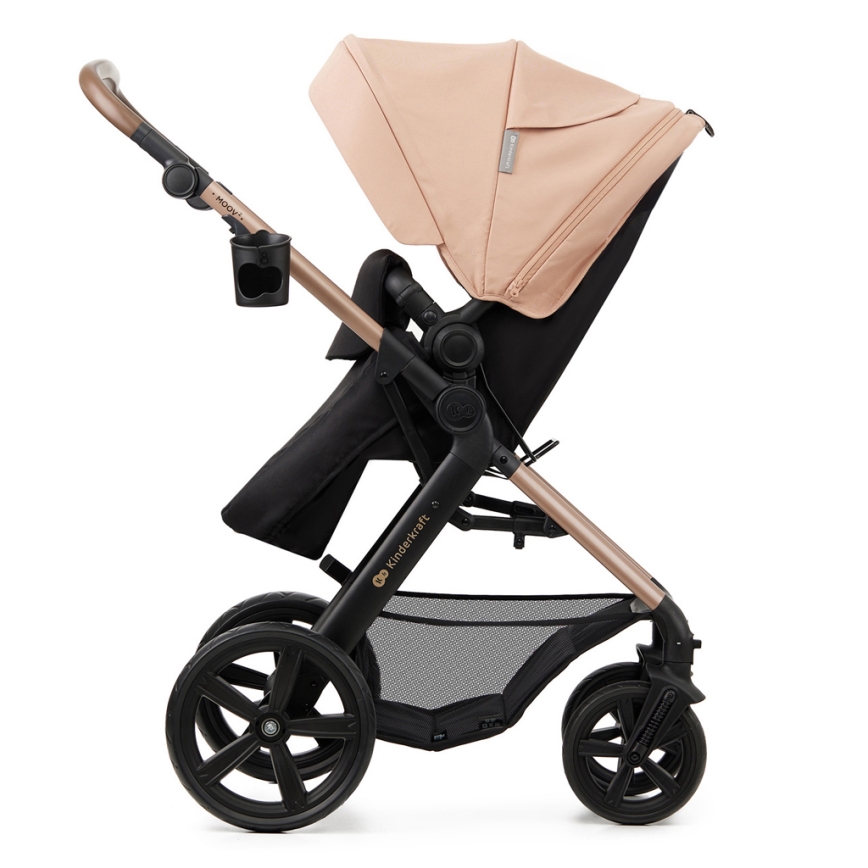KINDERKRAFT - Cochecito combinado 3en1 MOOV 2 Sand beige + silla de coche MINK PRO