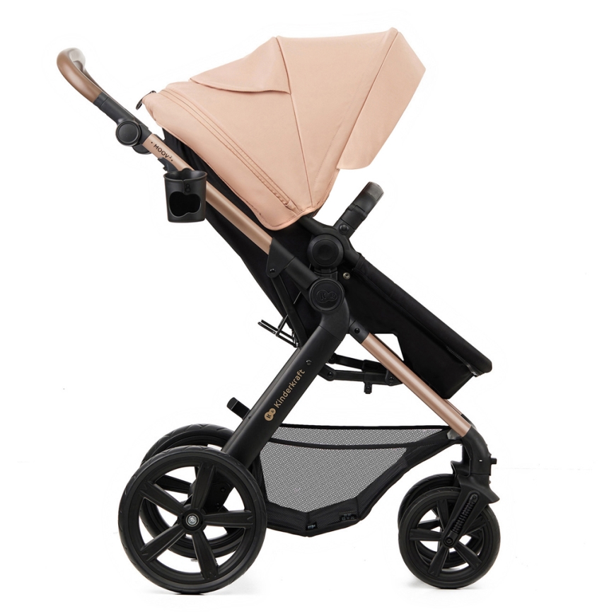 KINDERKRAFT - Cochecito combinado 3en1 MOOV 2 Sand beige + silla de coche MINK PRO