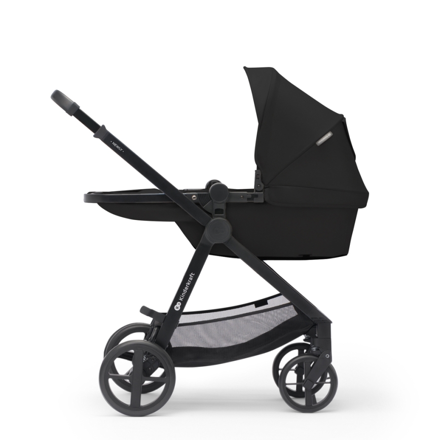 KINDERKRAFT - Cochecito combinado 3en1 NEWLY Clásico negro  + silla de coche MINK PRO