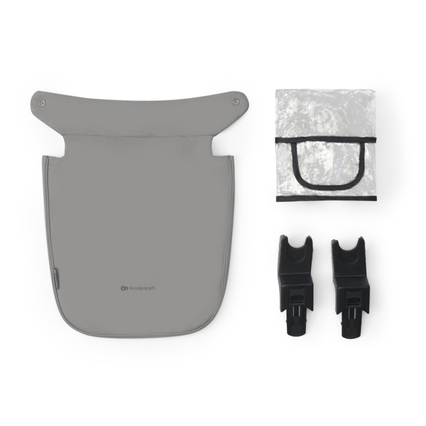 KINDERKRAFT - Cochecito combinado 3en1 NEWLY Moonlight gris  + silla de coche MINK PRO