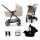 KINDERKRAFT - Cochecito combinado 3en1 NEWLY Sand beige + silla de coche MINK PRO