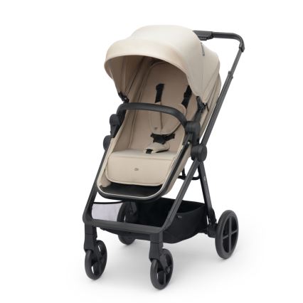 KINDERKRAFT - Cochecito combinado 4en1 NEWLY Clásico beige + silla de coche MINK PRO con base ISOFIX