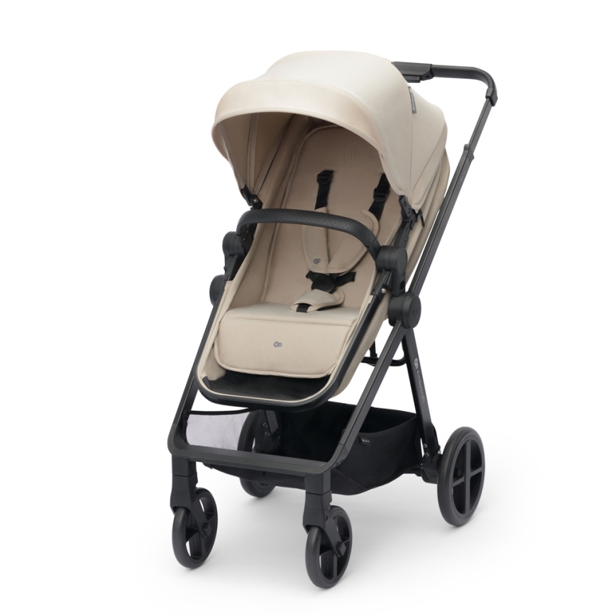 KINDERKRAFT - Cochecito combinado 4en1 NEWLY Clásico beige + silla de coche MINK PRO con base ISOFIX