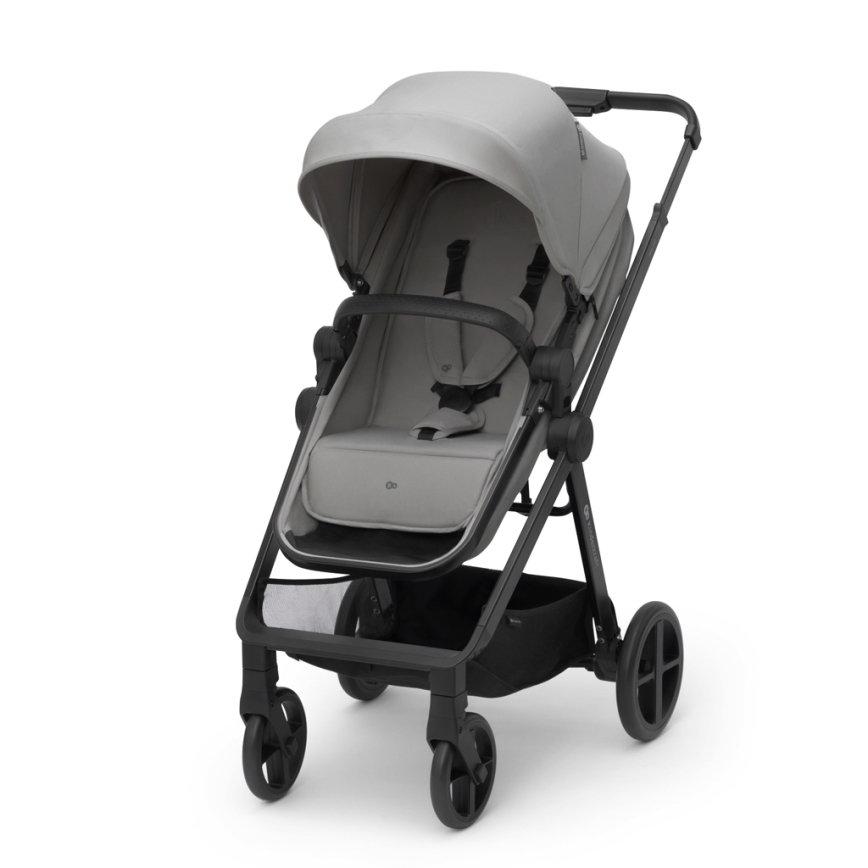 KINDERKRAFT - Cochecito combinado 4v1 NEWLY Clásico gris + silla de coche MINK PRO con base ISOFIX