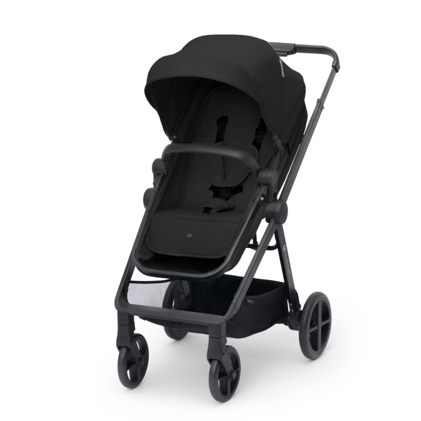 KINDERKRAFT - Cochecito combinado 4v1 NEWLY Clásico negro + silla de coche MINK PRO con base ISOFIX
