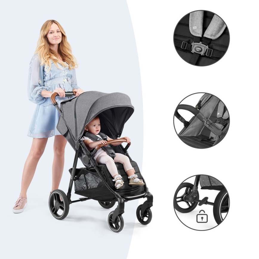 KINDERKRAFT - Cochecito GRANDE PLUS gris
