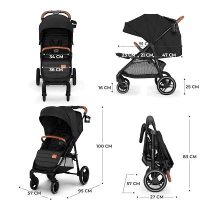 KINDERKRAFT - Cochecito GRANDE PLUS negro