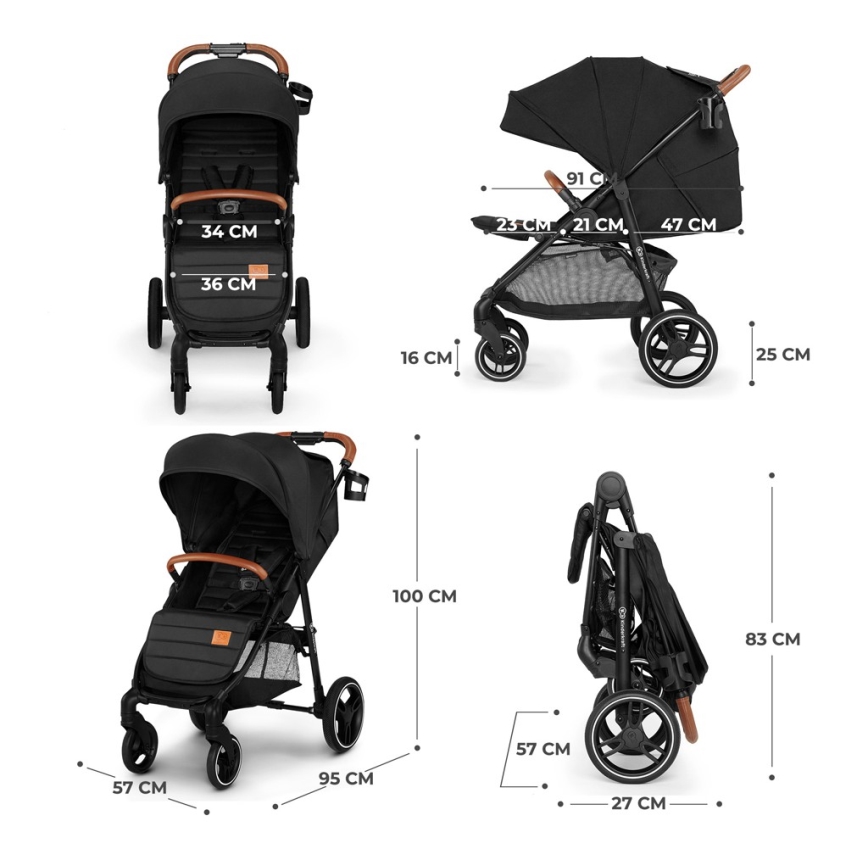 KINDERKRAFT - Cochecito GRANDE PLUS negro