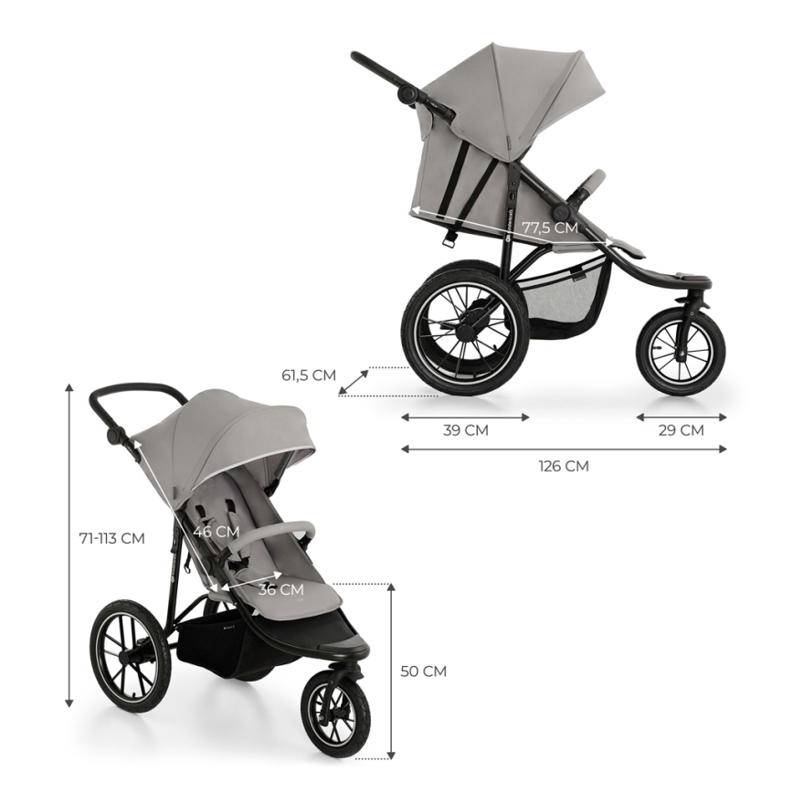 KINDERKRAFT - Cochecito HELSI2 gris
