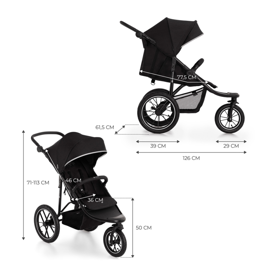 KINDERKRAFT - Cochecito HELSI2 negro