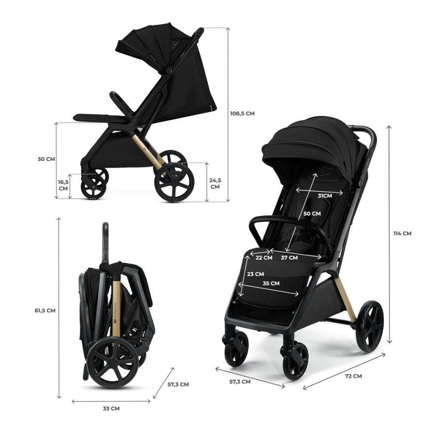 KINDERKRAFT - Cochecito LOOM negro