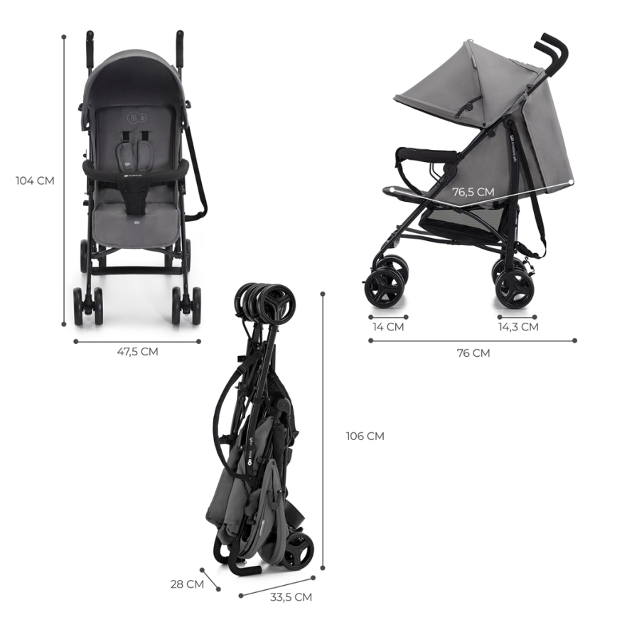 KINDERKRAFT - Cochecito TIK Stone gris