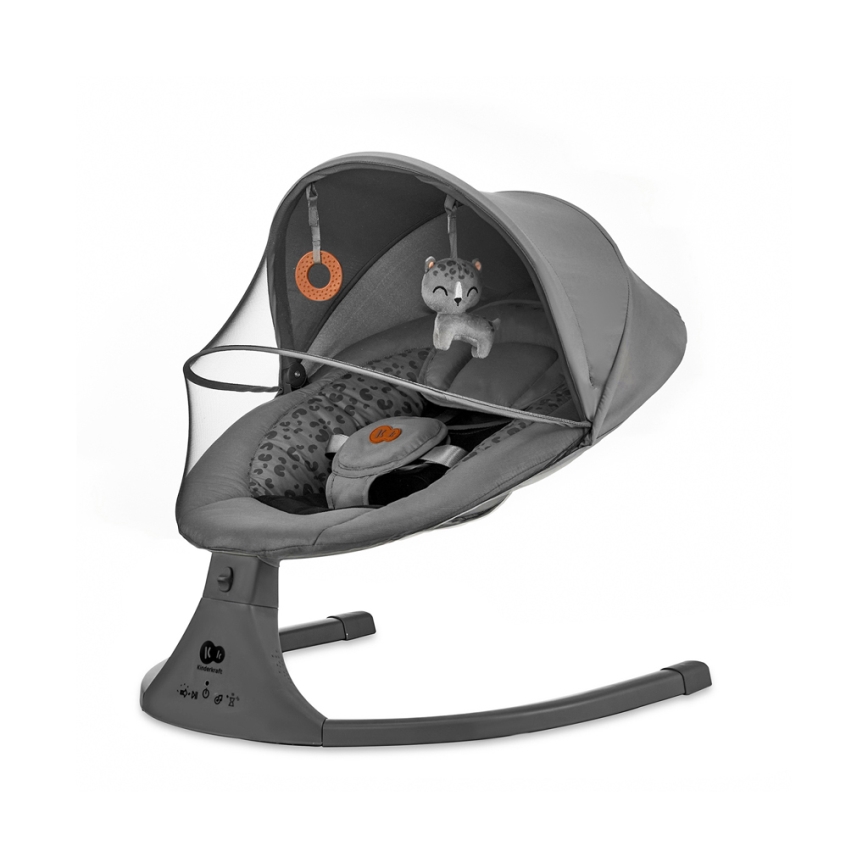 KINDERKRAFT - Columpio para bebés con melodía 2en1 LUMI 4xAAA gris oscuro