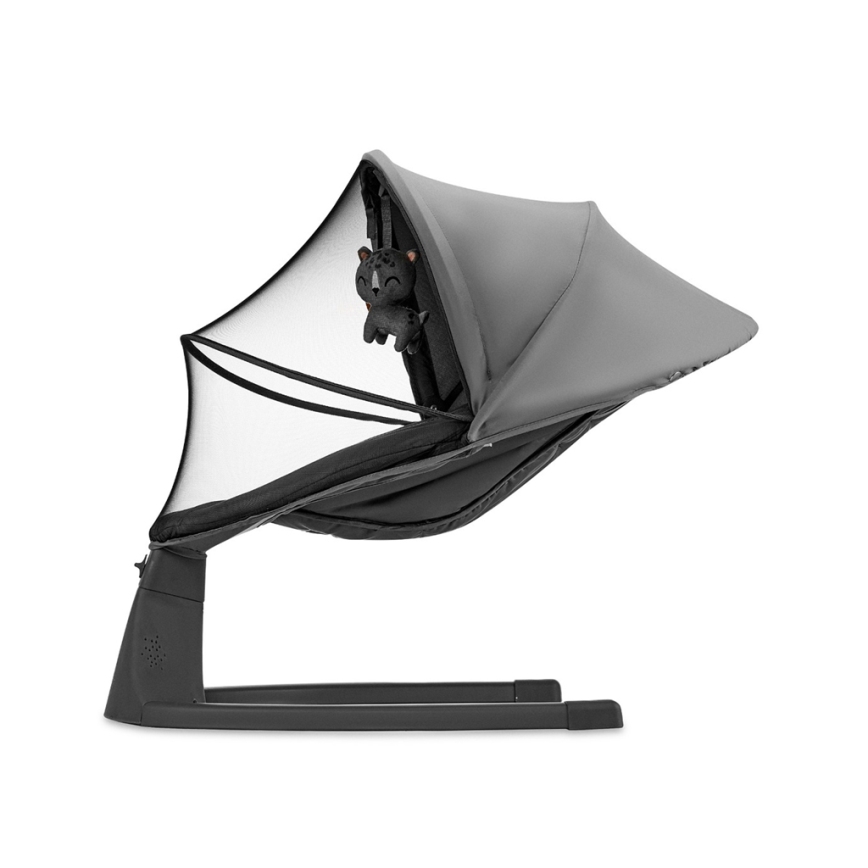 KINDERKRAFT - Columpio para bebés con melodía 2en1 LUMI 4xAAA gris oscuro