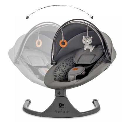 KINDERKRAFT - Columpio para bebés con melodía 2en1 LUMI 4xAAA gris oscuro